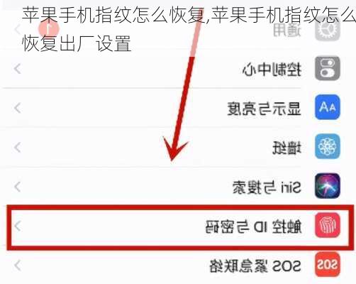 苹果手机指纹怎么恢复,苹果手机指纹怎么恢复出厂设置