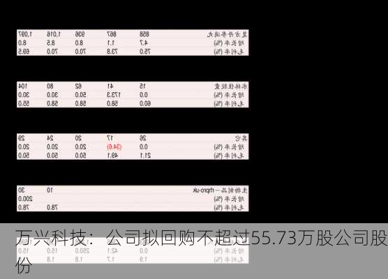 万兴科技：公司拟回购不超过55.73万股公司股份