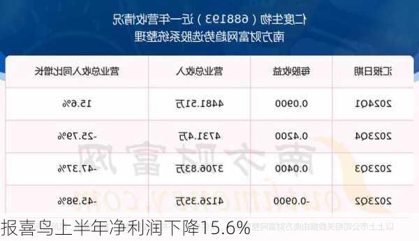 报喜鸟上半年净利润下降15.6%