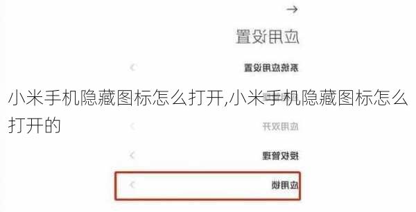 小米手机隐藏图标怎么打开,小米手机隐藏图标怎么打开的