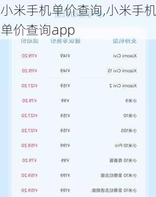 小米手机单价查询,小米手机单价查询app