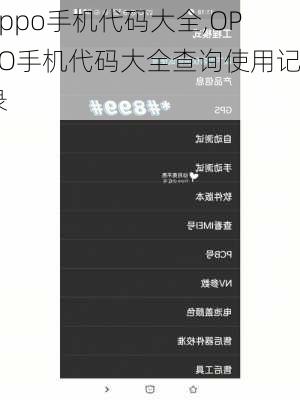 oppo手机代码大全,OPPO手机代码大全查询使用记录