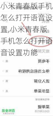 小米青春版手机怎么打开语音设置,小米青春版手机怎么打开语音设置功能