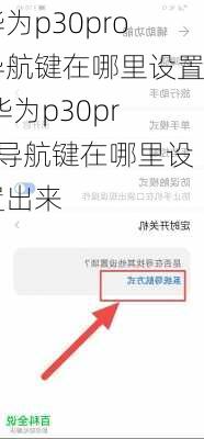 华为p30pro导航键在哪里设置,华为p30pro导航键在哪里设置出来