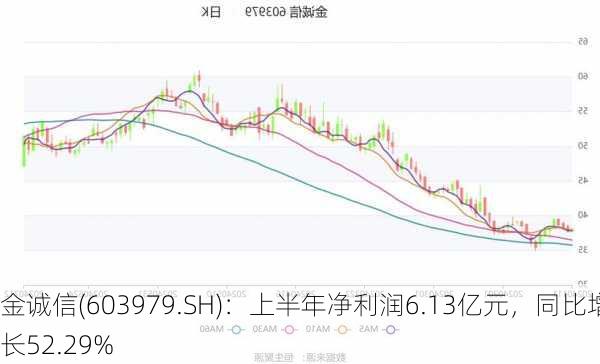 金诚信(603979.SH)：上半年净利润6.13亿元，同比增长52.29%