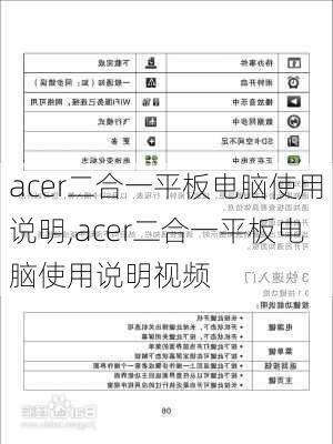 acer二合一平板电脑使用说明,acer二合一平板电脑使用说明视频