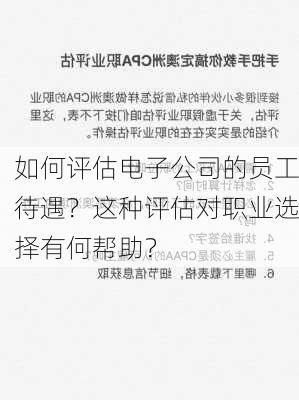 如何评估电子公司的员工待遇？这种评估对职业选择有何帮助？