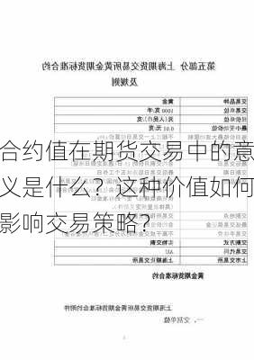 合约值在期货交易中的意义是什么？这种价值如何影响交易策略？