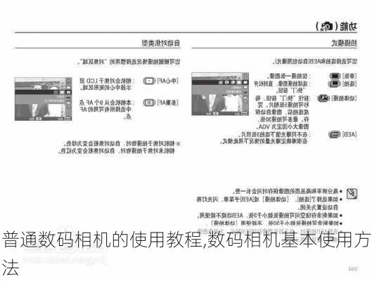 普通数码相机的使用教程,数码相机基本使用方法