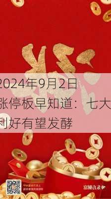 2024年9月2日涨停板早知道：七大利好有望发酵