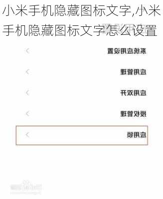 小米手机隐藏图标文字,小米手机隐藏图标文字怎么设置