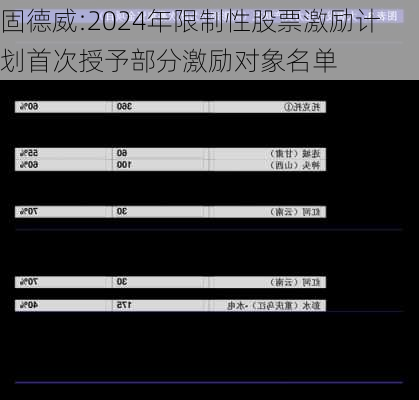 固德威:2024年限制性股票激励计划首次授予部分激励对象名单