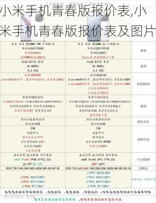 小米手机青春版报价表,小米手机青春版报价表及图片