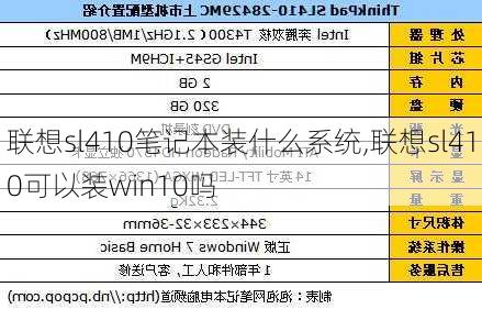 联想sl410笔记本装什么系统,联想sl410可以装win10吗