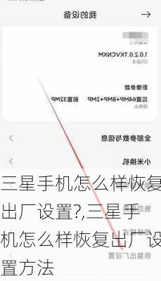 三星手机怎么样恢复出厂设置?,三星手机怎么样恢复出厂设置方法