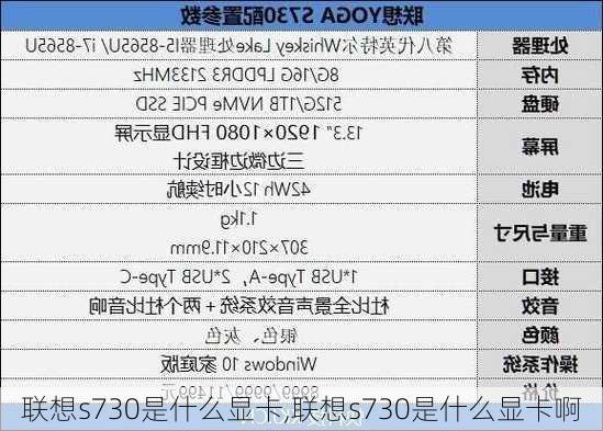 联想s730是什么显卡,联想s730是什么显卡啊
