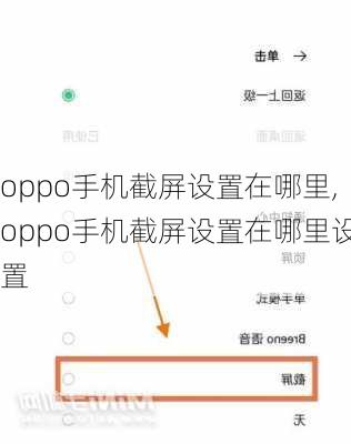 oppo手机截屏设置在哪里,oppo手机截屏设置在哪里设置