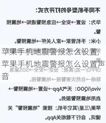 苹果手机地震警报怎么设置,苹果手机地震警报怎么设置声音