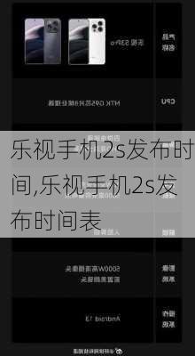 乐视手机2s发布时间,乐视手机2s发布时间表