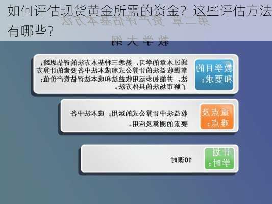 如何评估现货黄金所需的资金？这些评估方法有哪些？