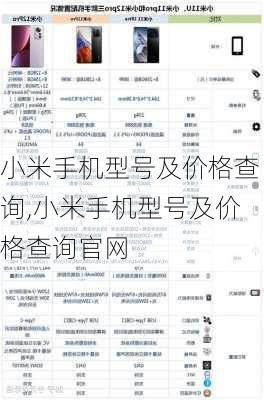 小米手机型号及价格查询,小米手机型号及价格查询官网