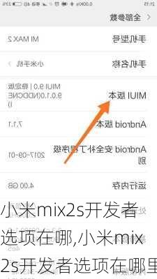 小米mix2s开发者选项在哪,小米mix2s开发者选项在哪里