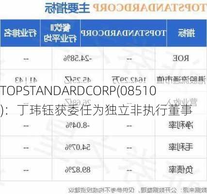 TOPSTANDARDCORP(08510)：丁玮钰获委任为独立非执行董事