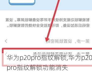 华为p20pro指纹解锁,华为p20pro指纹解锁功能消失