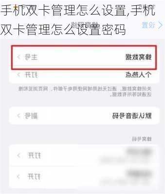 手机双卡管理怎么设置,手机双卡管理怎么设置密码