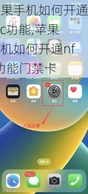 苹果手机如何开通nfc功能,苹果手机如何开通nfc功能门禁卡