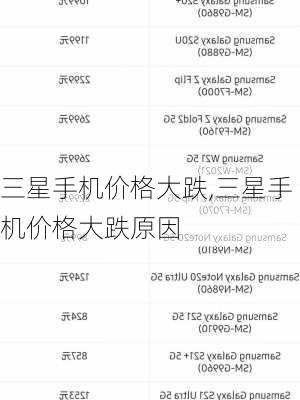 三星手机价格大跌,三星手机价格大跌原因