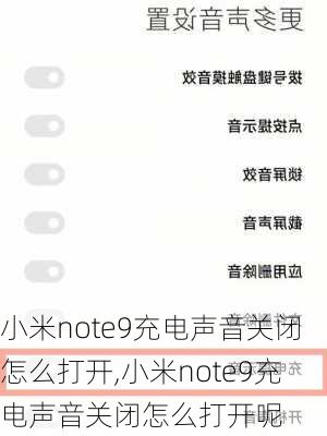 小米note9充电声音关闭怎么打开,小米note9充电声音关闭怎么打开呢