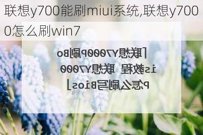 联想y700能刷miui系统,联想y7000怎么刷win7