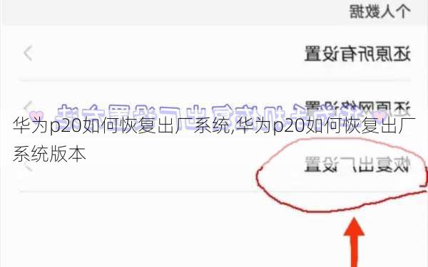 华为p20如何恢复出厂系统,华为p20如何恢复出厂系统版本