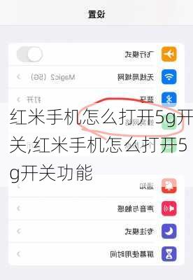 红米手机怎么打开5g开关,红米手机怎么打开5g开关功能