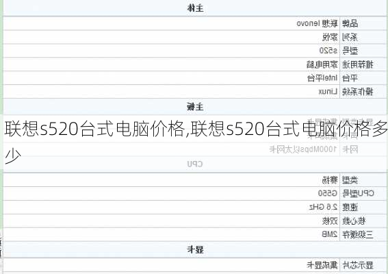 联想s520台式电脑价格,联想s520台式电脑价格多少