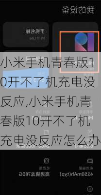 小米手机青春版10开不了机充电没反应,小米手机青春版10开不了机充电没反应怎么办