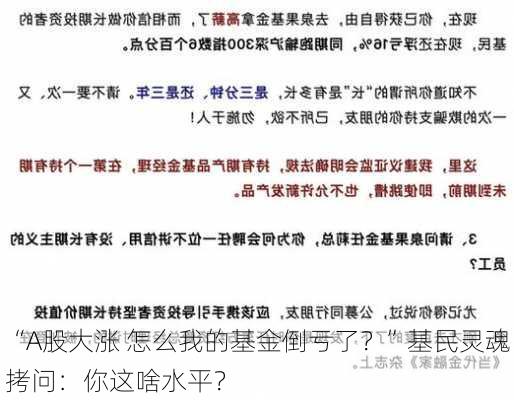 “A股大涨 怎么我的基金倒亏了？”基民灵魂拷问：你这啥水平？