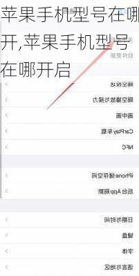苹果手机型号在哪开,苹果手机型号在哪开启