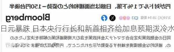 日元暴跌 日本央行行长和新首相齐给加息预期泼冷水