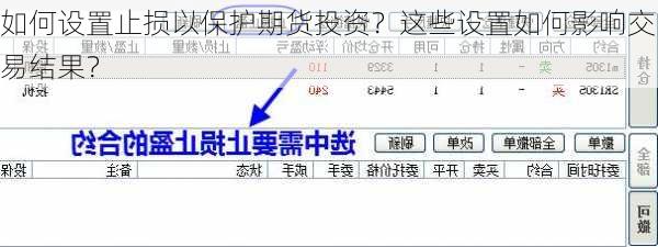 如何设置止损以保护期货投资？这些设置如何影响交易结果？