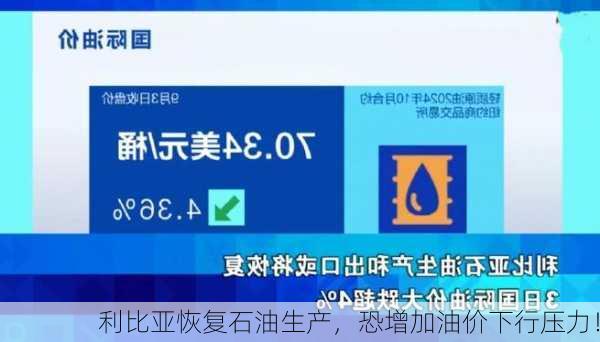 利比亚恢复石油生产，恐增加油价下行压力！