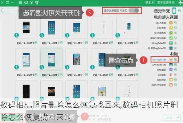 数码相机照片删除怎么恢复找回来,数码相机照片删除怎么恢复找回来啊