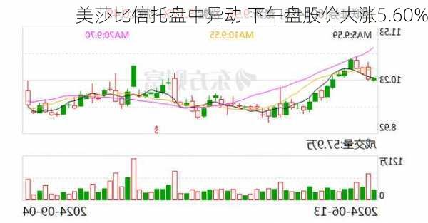 美莎比信托盘中异动 下午盘股价大涨5.60%