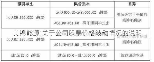 美锦能源:关于公司股票价格波动情况的说明