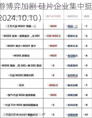 上下游博弈加剧 硅片企业集中挺价（2024.10.10）