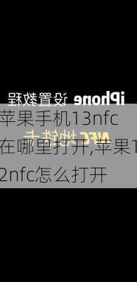 苹果手机13nfc在哪里打开,苹果12nfc怎么打开