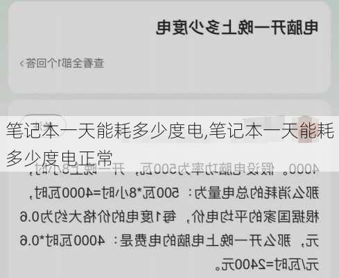 笔记本一天能耗多少度电,笔记本一天能耗多少度电正常