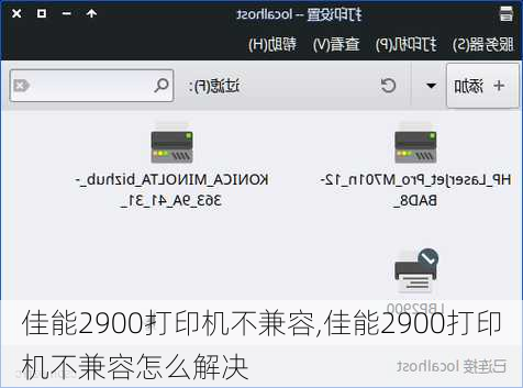 佳能2900打印机不兼容,佳能2900打印机不兼容怎么解决