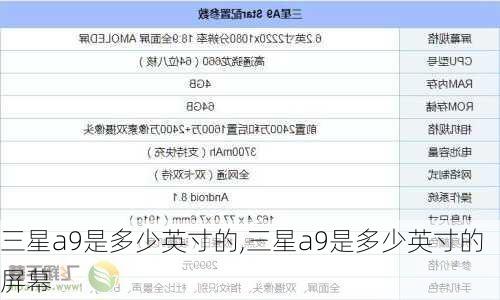 三星a9是多少英寸的,三星a9是多少英寸的屏幕